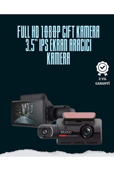 Çift Lensli Araç İçi Kamera – Park Koruma, Gece Görüş ve Tarih Damgası ürün görseli 1