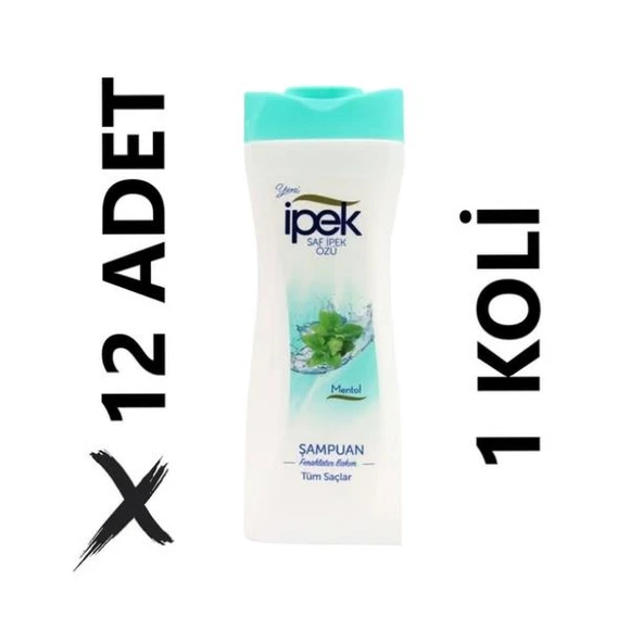 İpek Saf İpek Özü Mentol Şampuan 12 x 480 ml ürün görseli 1