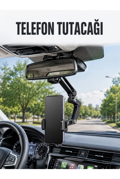 Araç Dikiz Aynası Telefon Tutucu Ayarlanabilir Katlanabilir Navigasyon Telefon Standı ürün görseli 1