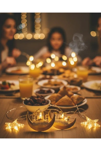 3 Metre Ramazan LED Saçak Işık Ev İçi Dekoratif Aydınlatma ürün görseli 1