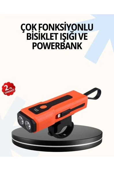 Powerbank Özellikli Bisiklet Işığı Dijital Göstergeli Led ürün görseli 1