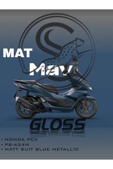 HONDA FORZA PCX DİO PB434-M MAT SUİT BLUE METALLİC - Profesyonel Çizik Giderici Rötüş Boyası 30ml. ürün görseli 1