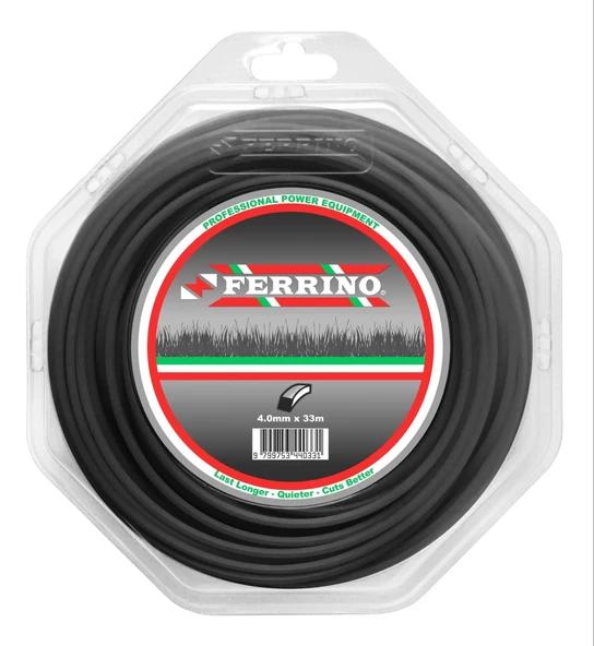 Ferrino 4 Köşe 4.00Mm Siyah Motorlu Tırpan Misinası 33 m ürün görseli 1