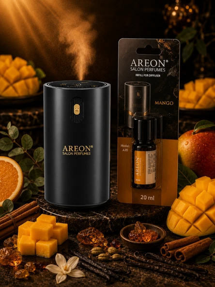 Areon Aromatik Difüzör Siyah (Klasik Metal) + Mango ürün görseli 1