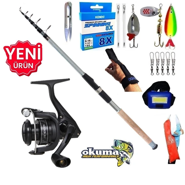 Okuma Revenger Rv-4000A 240cm 60-120gr Carbo-X Tele Turna Spin Olta Takımı Seti ürün görseli 1