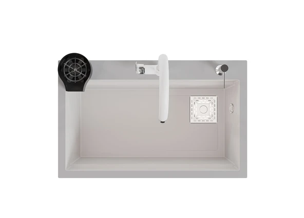 Realstone Hermes Akıllı Eviye - Şelale Akışlı ve Bardak Yıkamalı - Realstone Hermes Akıllı Eviye Beyaz ürün görseli 1