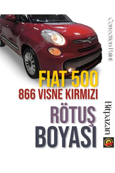 FIAT 500 Vişne Kırmızısı - 866 - Çizik Taş İzi Giderici Rötüş Boyası 20ml ürün görseli 1