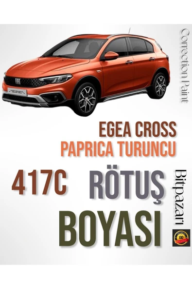 Egea Cross Paprika Turuncu 417C - Profesyonel Çizik Ve Taş izi Giderici Rötuş Boyası 30ml. ürün görseli 1