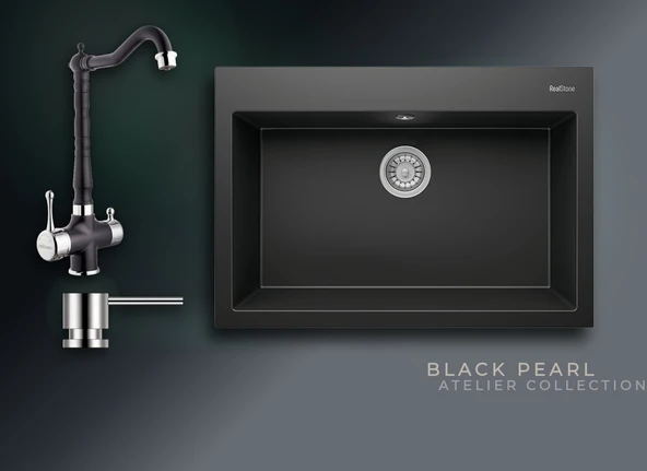 RealStone Black Pearl Didyma 77 770x530 mm Granit Evye & Ares Batarya Seti ürün görseli 1