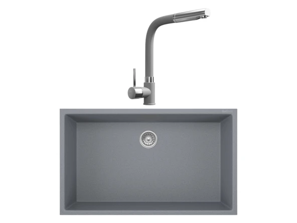 Realstone Gordion 77 & Sümela Spiralli Batarya Premium Mutfak Seti - Gri ürün görseli 1