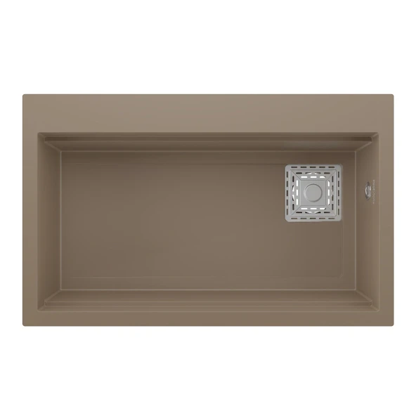 RealStone Likya Granit Evye 755x470 mm Fonksiyonel Mutfak Evyesi - Realstone Likya Cappuccino ürün görseli 1