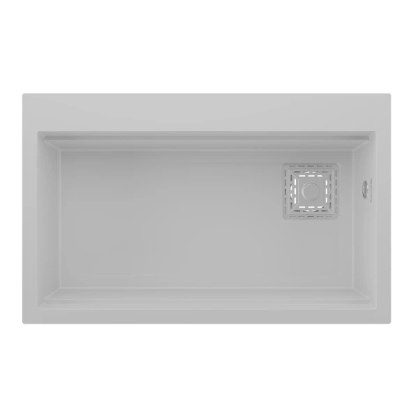 RealStone Likya Granit Evye 755x470 mm Fonksiyonel Mutfak Evyesi - Realstone Likya Beyaz ürün görseli 1