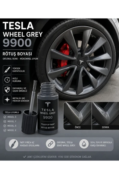 TESLA WHELL GREY 9900 - MODEL S, MODEL 3, MODEL X, MODEL Y , Rötuş boyası 25ml ürün görseli 1