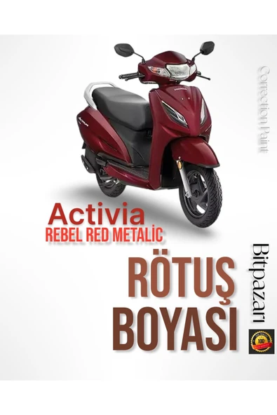 HONDA Activa Motorsiklet Rebel Red Metalik - Çizik giderici Rötuş Boyası 30ml. Fırçalı şişe set ürün görseli 1