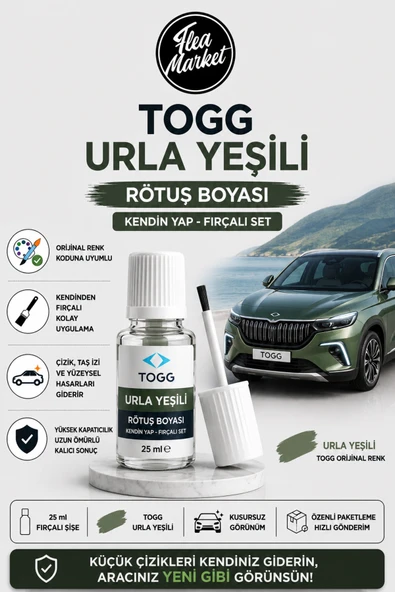 TOGG Urla Yeşili Rötuş Boyası - 25ml Fırçalı Set ürün görseli 1