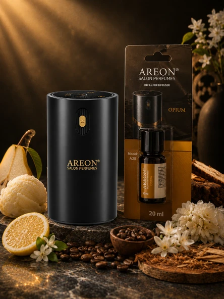 Areon Aromatik Difüzör Siyah (Klasik Metal) + Opium ürün görseli 1