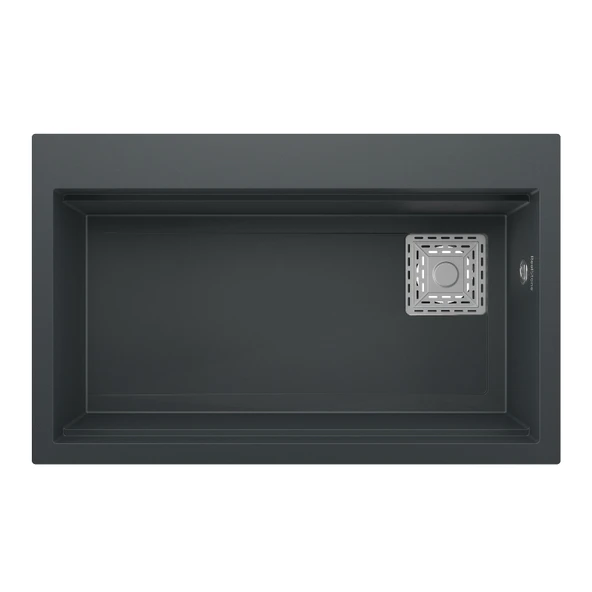 RealStone Likya Granit Evye 755x470 mm Fonksiyonel Mutfak Evyesi - Realstone Likya Antrasit ürün görseli 1