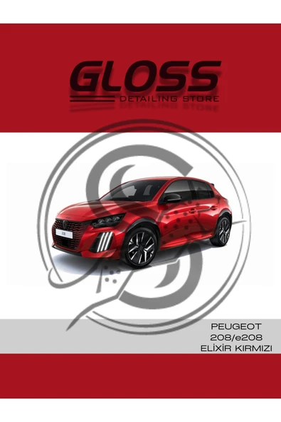 Peugeot 208/e208 Elixir Uyumlu Kırmızı EVH - Profesyonel Rötuş Boyası Çift Şişe 30ml./30ml. ürün görseli 1