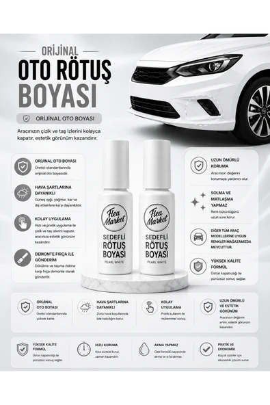 Nissan Qab Sedefli Beyaz - Profesyonel Rötüş Boyası Alt Ve Üst Renk 2 Şişe 30 30ml. ürün görseli 1