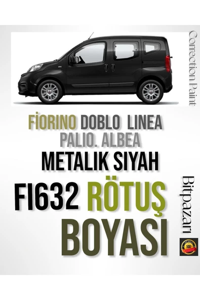 Fi632 Metalik Siyah - Rötüş Boyası , LiNEA DOBLO , FiORİNO , PALiO , PUNTO , MAREA , ALBEA ürün görseli 1