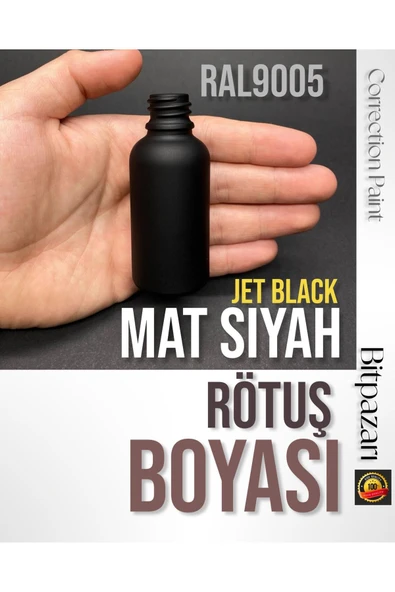 Mat Siyah Rötuş Boyası 25ml - RAL9005 ürün görseli 1