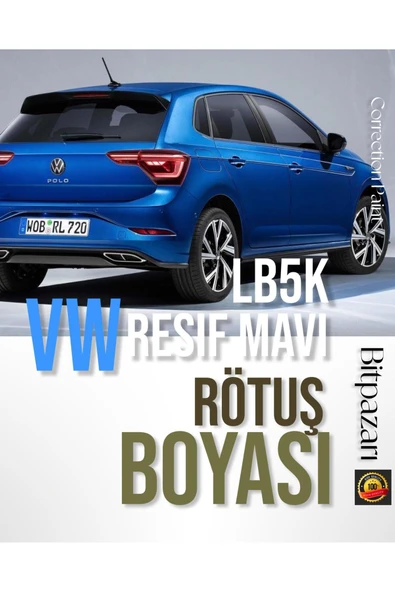 Volkswagen Polo Resif Mavi LB5K - Profesyonel Çizik Ve Taş izi Giderici Rötuş Boyası 20ml. ürün görseli 1