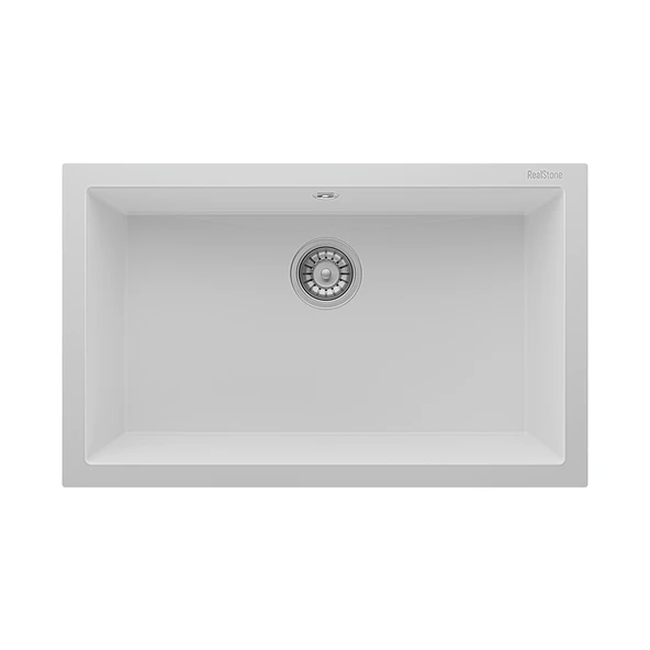 RealStone Gordion 77 K013 Granit Evye 770x475 mm Tek Göz Mutfak Evyesi - Realstone K013 Gordion 77 Beyaz ürün görseli 1