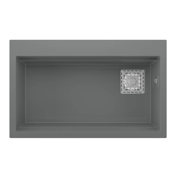 RealStone Likya Granit Evye 755x470 mm Fonksiyonel Mutfak Evyesi - Realstone Likya Gri ürün görseli 1