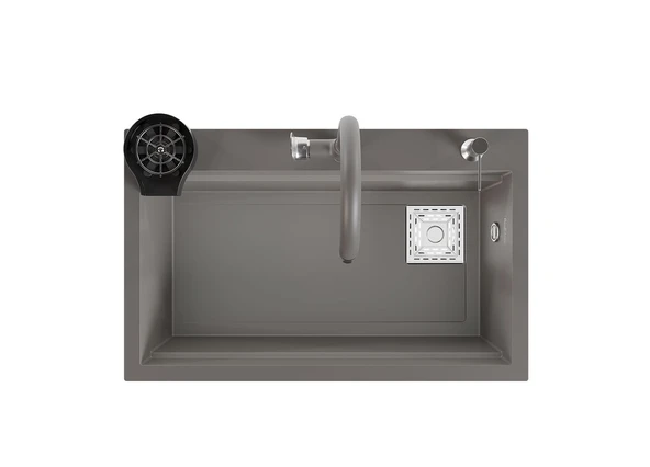 Realstone Hermes Akıllı Eviye - Şelale Akışlı ve Bardak Yıkamalı - Realstone Hermes Akıllı Eviye Gri ürün görseli 1