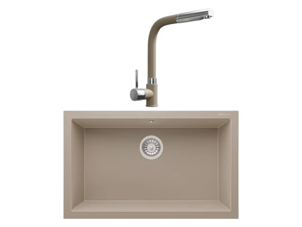 Realstone Gordion 77 & Sümela Spiralli Batarya Premium Mutfak Seti - Cappuccino ürün görseli 1
