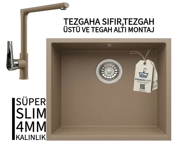 RealStone Steep 50 Cappuccino Granit Evye & Vesta Cappuccino Uyumlu Batarya Seti ürün görseli 1