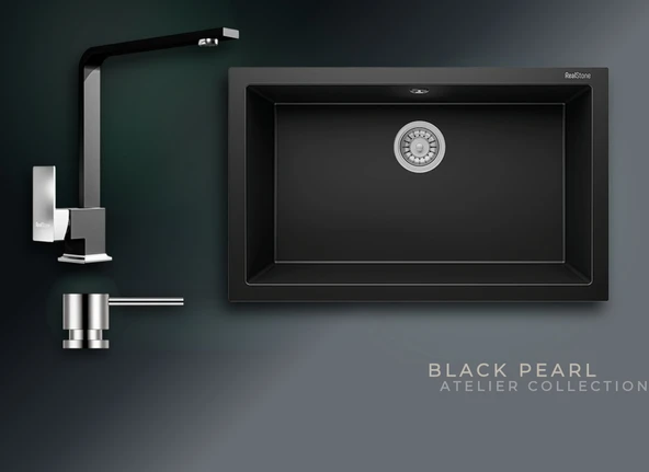 RealStone Black Pearl Gordion 77 K013 770x475 mm Granit Evye & Göksu Batarya Seti ürün görseli 1