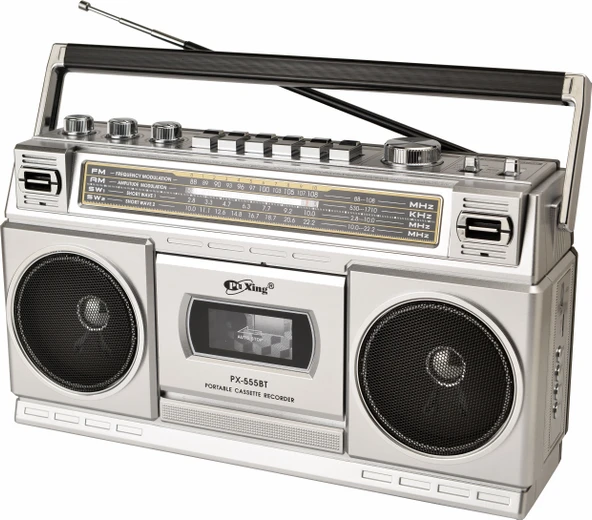 Reytek PX-555BT Bluetooth Usb+Sd+Fm Radyo Kaset Çalar Taşınabilir Müzik Sistemi ürün görseli 1