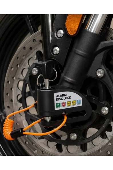 110 dB Alarmlı Disk Fren Kilidi Su Geçirmez Çelik Motosiklet Güvenlik Kilidi ürün görseli 1