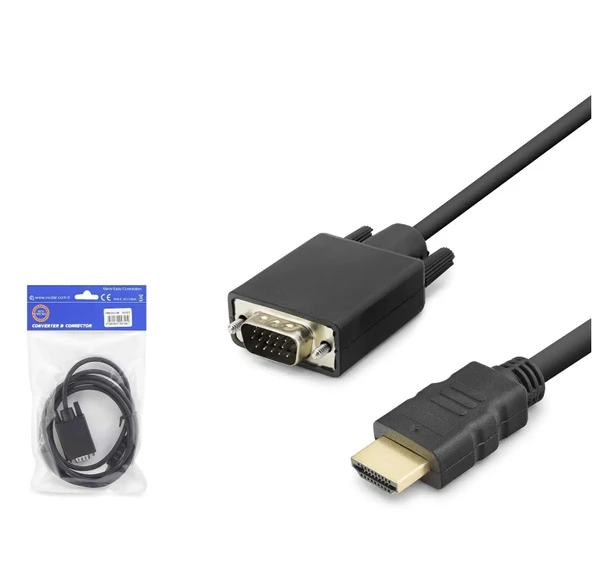 HDMI to VGA Çevirici Adaptör Görüntü Kablosu (Sessiz) ürün görseli 1