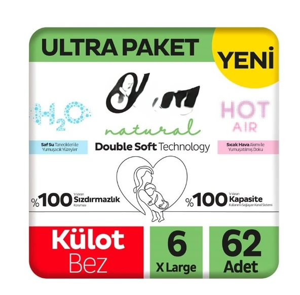 Natural Double Soft Külot Bez Ultra Paket 6 Beden 62 Adet ürün görseli 1