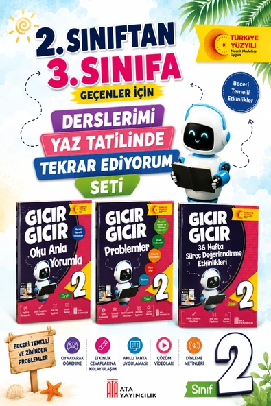 2.Sınıftan 3.Sınıfa Geçenler İçin Derslerimi Yaz Tatilinde Tekrar Ediyorum Seti -4 ürün görseli 1