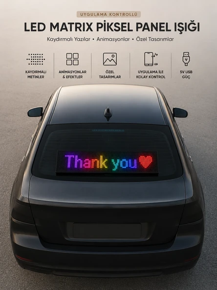 LED Matrix Piksel Panel Işığı USB Uygulama Kontrollü Kaydırmalı Yazı Ekranı ürün görseli 1