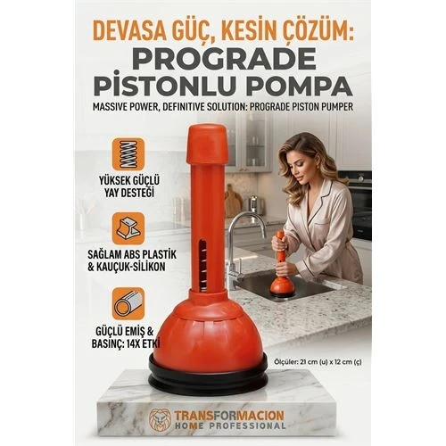 ProGrade Pistonlu 14X Lavabo Gider Açıcı Pompa 716627 ürün görseli 1
