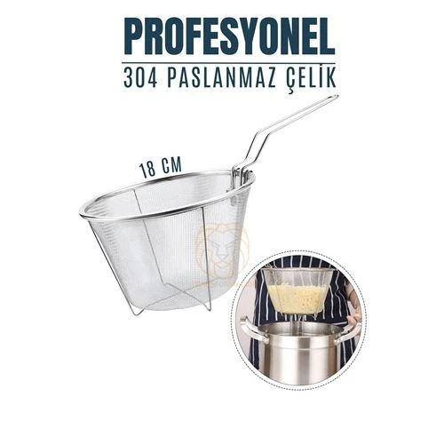 Kızartma Süzgeci Patates Kızartma Filtresi 304 Paslanmaz Çelik Mink Design 721078 ürün görseli 1