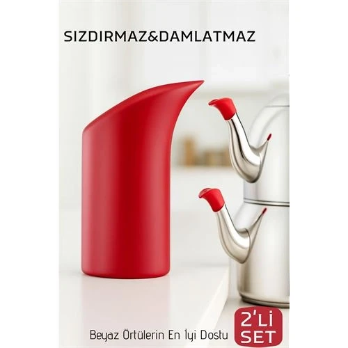2'li Sızdırmaz Silikon Çaydanlık Ucu Aparatı - Damlatma Önleyici Akıllı Emzik Başlığı - Isıya Dayanıklı ürün görseli 1