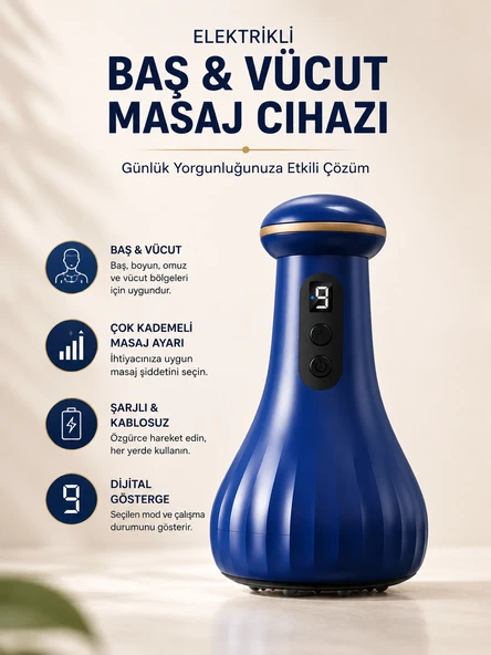 Elektrikli Masaj Cihazı Baş, Vücut Kullanımına Uygun ürün görseli 1