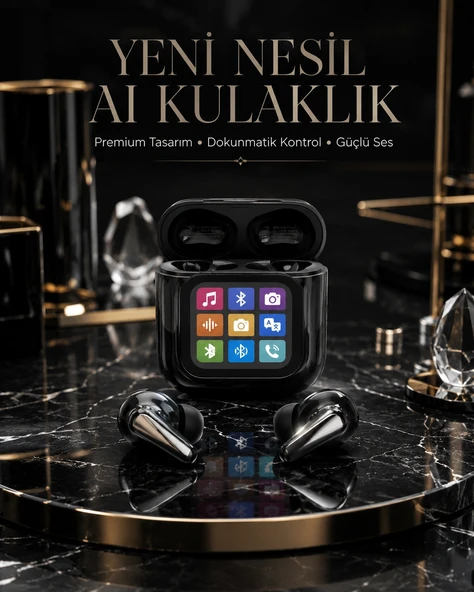 AI Bluetooth Kulaklık Akıllı Dokunmatik Kontrol Özellikli ürün görseli 1
