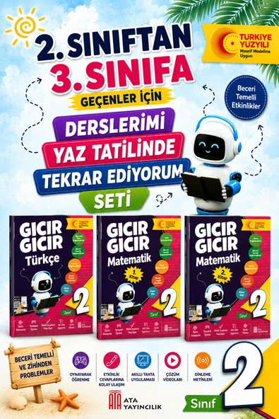 2.Sınıftan 3.Sınıfa Geçenler İçin Derslerimi Yaz Tatilinde Tekrar Ediyorum Seti -3 ürün görseli 1