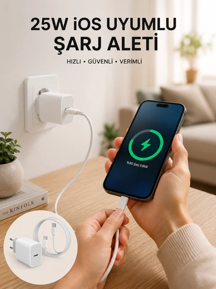 Type-C Hızlı Şarj Özellikli Cihazı USB-C Kablo Dahil ürün görseli 1