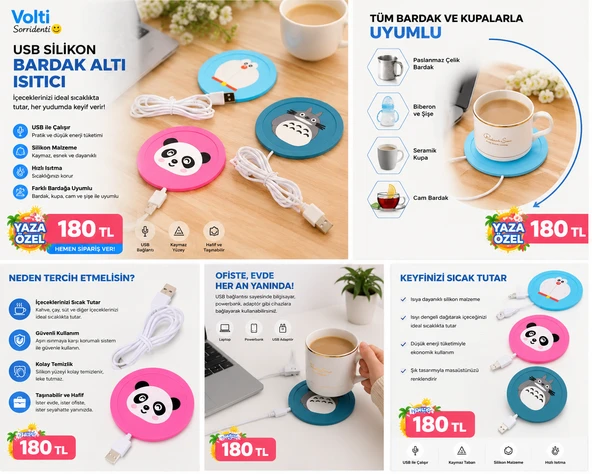 USB Silikon Bardak Altı Isıtıcı ürün görseli 1