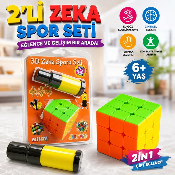 2'li Zeka Spor Seti 3x3 Rubik Küp & Da-Li Ring Parmak Beceri Oyunu ürün görseli 1