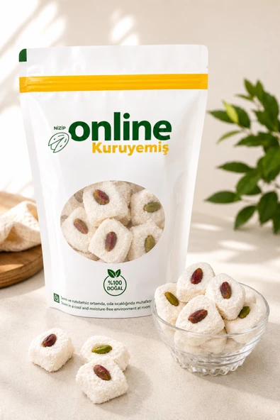 Lokum Antep Fıstıklı Beyaz -250 gr ürün görseli 1