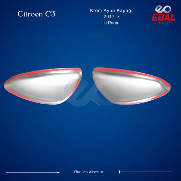 Citroen C3 Krom Ayna Kapağı 2 Parça 2017 > Paslanmaz Çelik - Resim 4