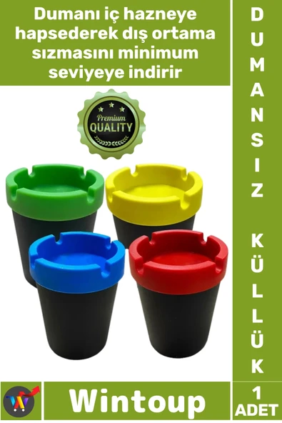 #Küllük Araç İçi Koku Önleyici Taşınabilir Kapaklı Yanmaz Ev Ofis Araba Şık Dumansız Kova Küllük ürün görseli 1
